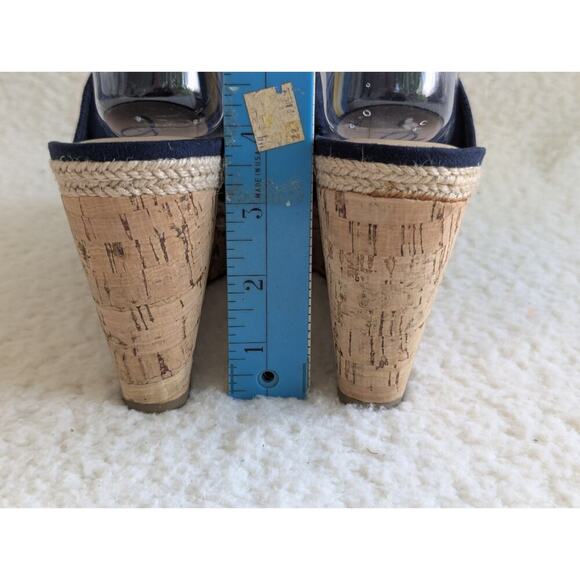 American Rag Womens Shira Peep Toe Special Occasion Platform Sandals Navy 8M - Picture 4 of 9